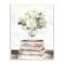 Stupell Industries White Hydrangeas on Books Wooden Wall Plaque